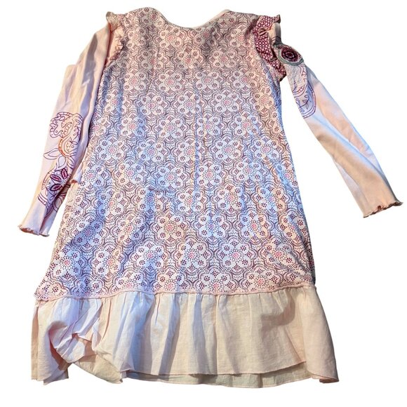 Naartjie Kids XXL Long-Sleeve Pink & Purple Mixed Print Ruffle Dress NWT - Picture 3 of 3